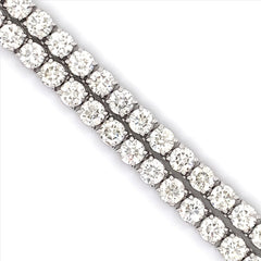 12PT- 25.00CT. Tennis Necklace 14K White Gold (4 Prong) - White Carat - USA 