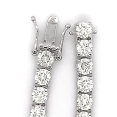 12PT- 25.00CT. Tennis Necklace 14K White Gold (4 Prong) - White Carat - USA 