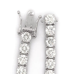 30PT- 38.00 CT. VVS Tennis Necklace White Gold (4 Prong) 14K - White Carat - USA 