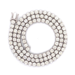 12PT- 25.00CT. Tennis Necklace 14K White Gold (4 Prong) - White Carat - USA 
