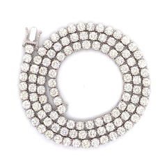 17PT- 19.00 CT. VVS Tennis Necklace in White Gold (4 Prong) 14K - White Carat - USA 