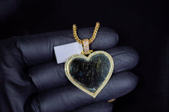 0.92 CT. Diamond Photo Heart Pendant - White Carat - USA 