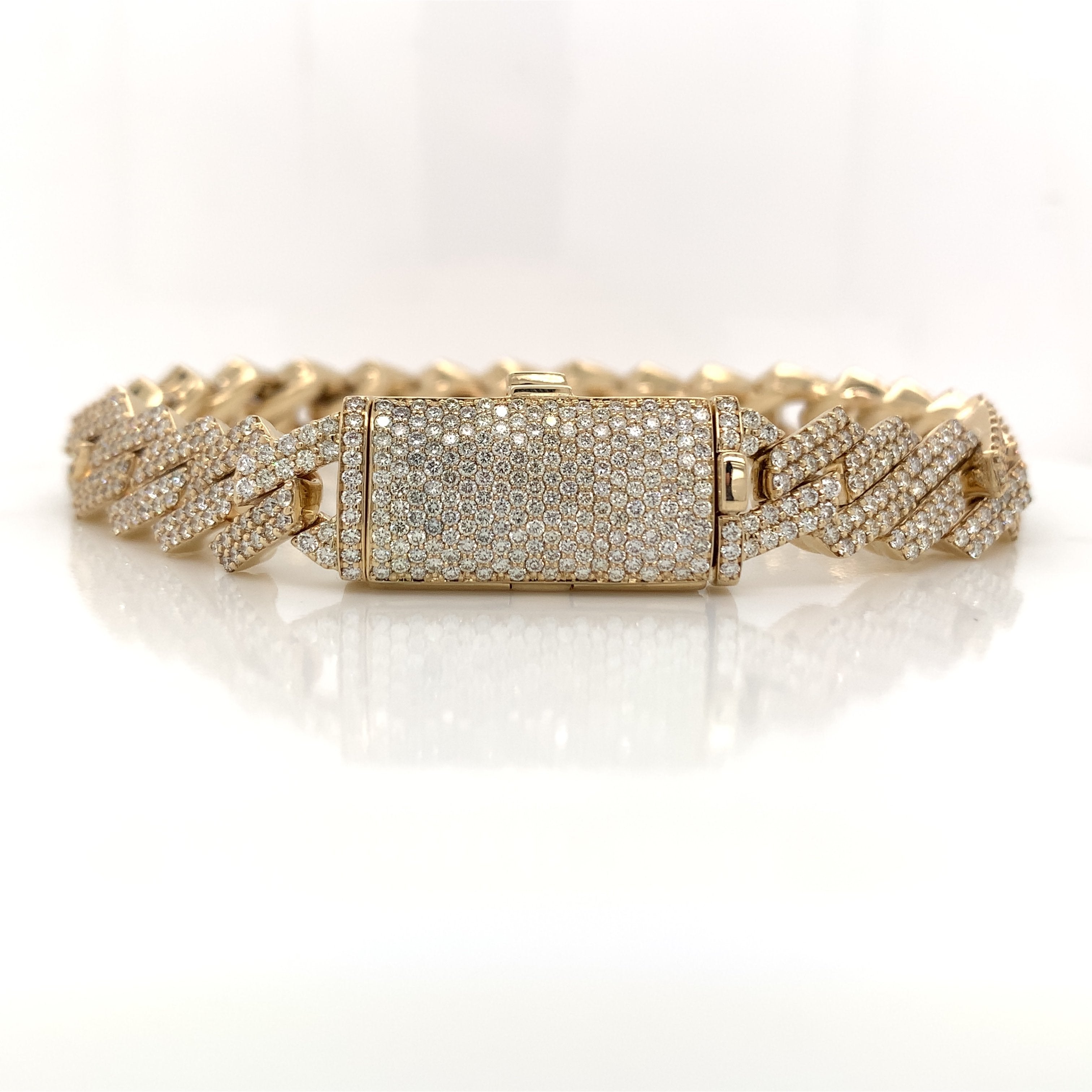 14.00 CT. Diamond Cuban Bracelet in Gold - 13mm - White Carat - USA & Canada