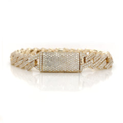 15.00 CT. Diamond Cuban Bracelet - 13mm - White Carat - USA 