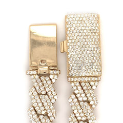 15.00 CT. Diamond Cuban Bracelet - 13mm - White Carat - USA 