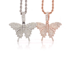 1.70 CT Butterfly Diamond Pendant - White Carat - USA 