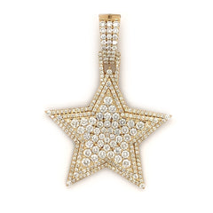 4.60 CT. Diamond Three Layer Star Pendant - White Carat - USA 