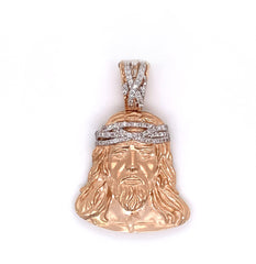 0.50 CT. Diamond Jesus Pendant Yellow Gold 14K - White Carat - USA 