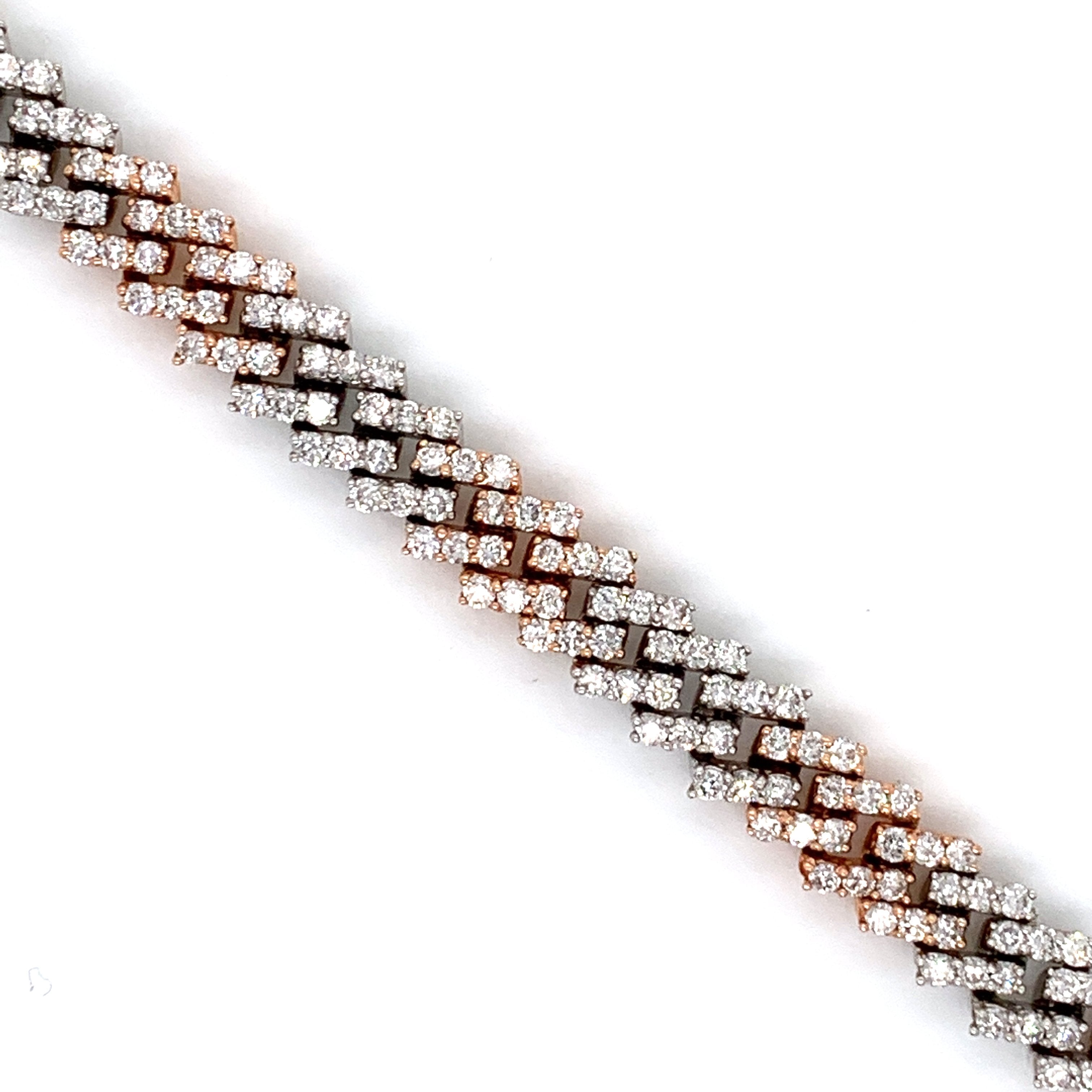 7.26CT Diamond Bracelet in White & Rose Gold 10K - White Carat - USA & Canada