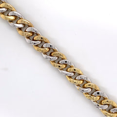 5.60CT Diamond Cuban Bracelet White & Yellow Gold 10K - White Carat - USA & Canada