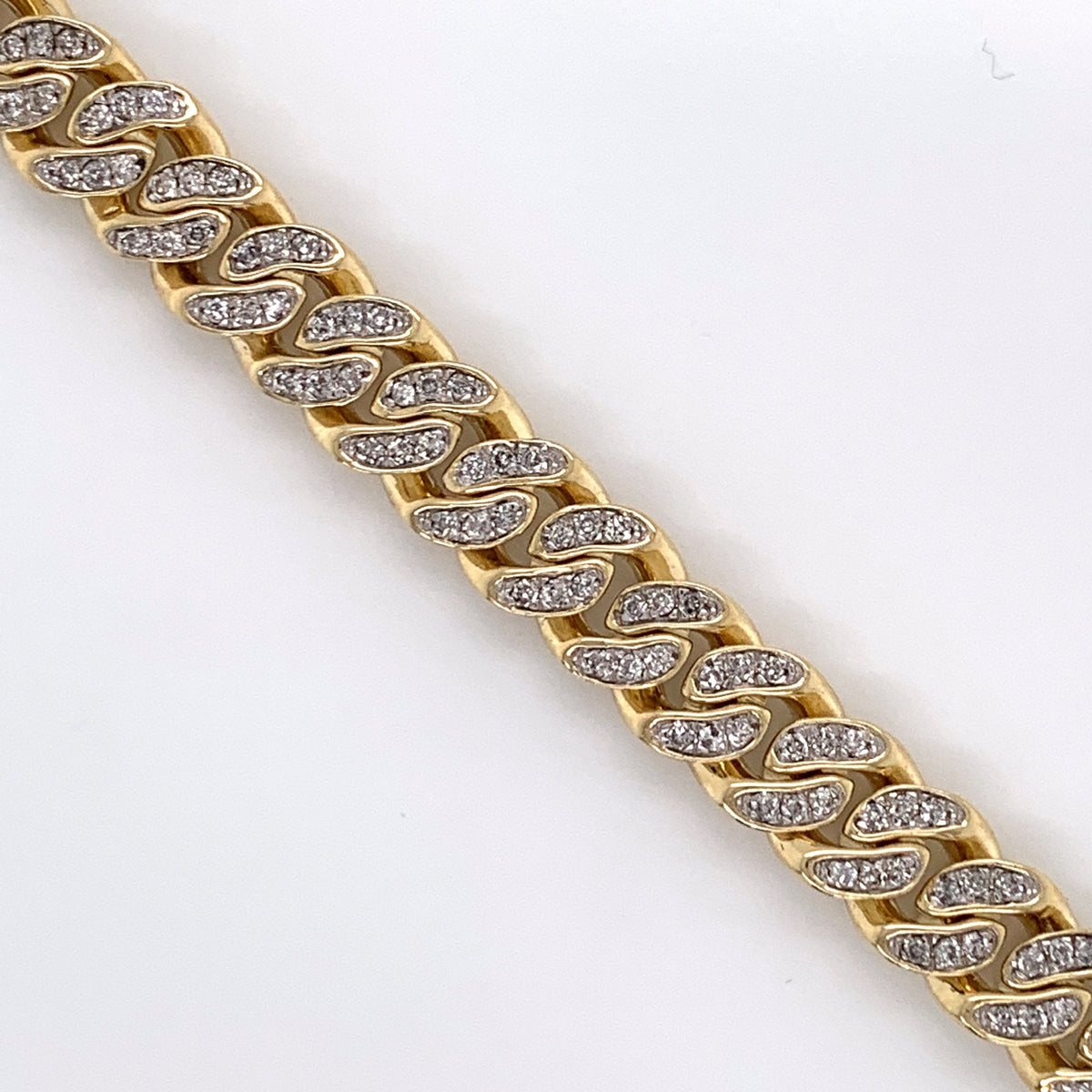 2.96 CT. Diamond Cuban Bracelet Gold 10K - 9MM - White Carat - USA & Canada