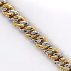 7.70CT Diamond Raised Prong Cuban Bracelet White & Yellow Gold 14K  - 12mm - White Carat - USA & Canada