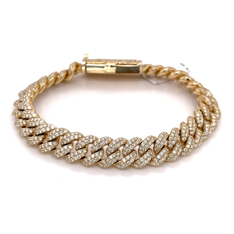 8.50 CT. Diamond Cuban Bracelet in Gold - 10.5mm - White Carat - USA & Canada