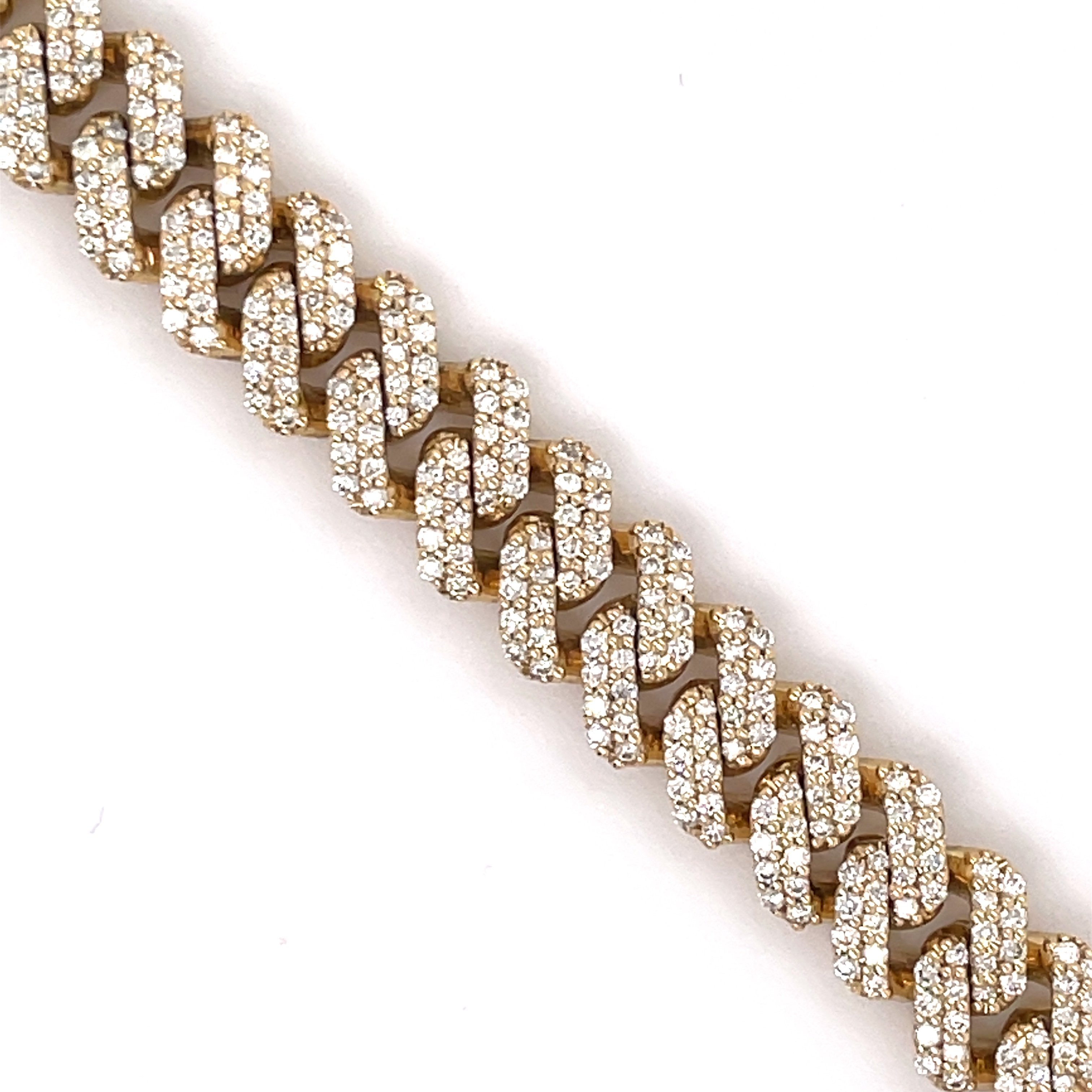 7.00 CT. Diamond Cuban Bracelet in Gold 14K - 9.0mm - White Carat - USA & Canada