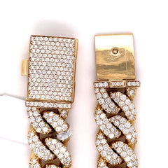 16.00 CT. Diamond Cuban Bracelet in Gold - 14.50mm - White Carat - USA & Canada