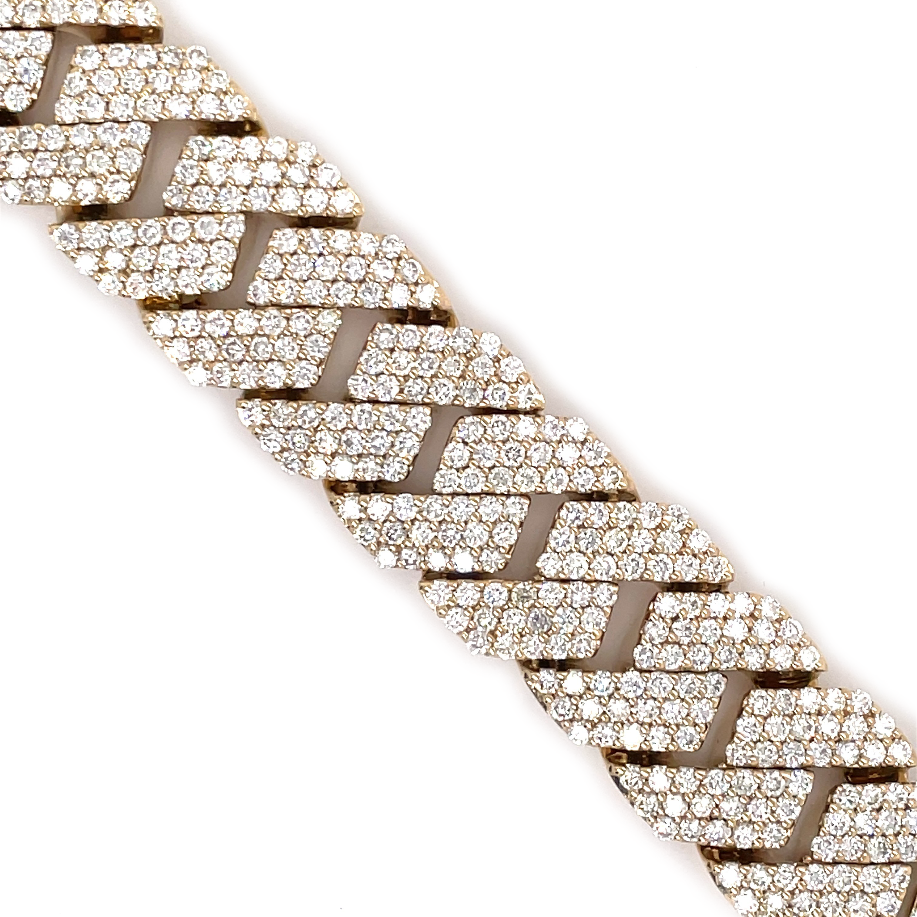 16.00 CT. Diamond Cuban Bracelet 14K - 16.50mm - White Carat - USA & Canada