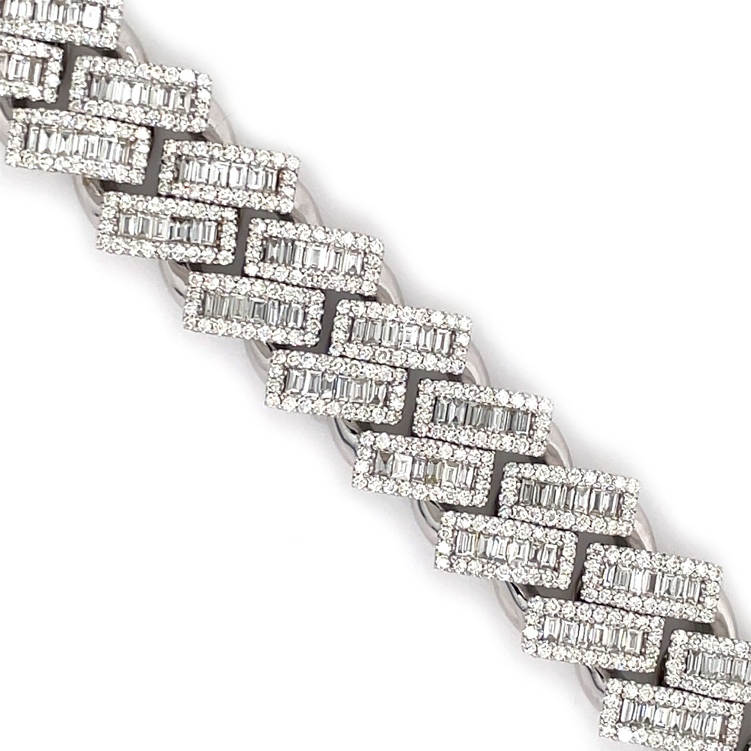12.00 CT. Diamond Cuban Bracelet - 14.50mm - White Carat - USA & Canada