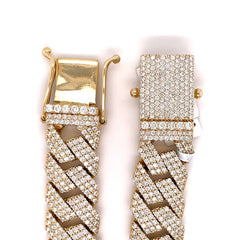 15.00 CT. Diamond Cuban Bracelet in Gold 14K - 16.00mm - White Carat - USA & Canada