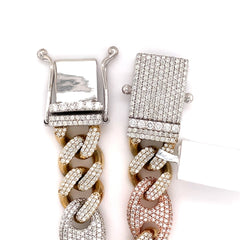 9.00 CT. Diamond Cuban Bracelet in Gold - 13.50mm - White Carat - USA & Canada