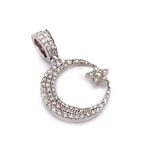 0.75 CT. Diamond Crescent & Star Pendant - White Carat - USA & Canada