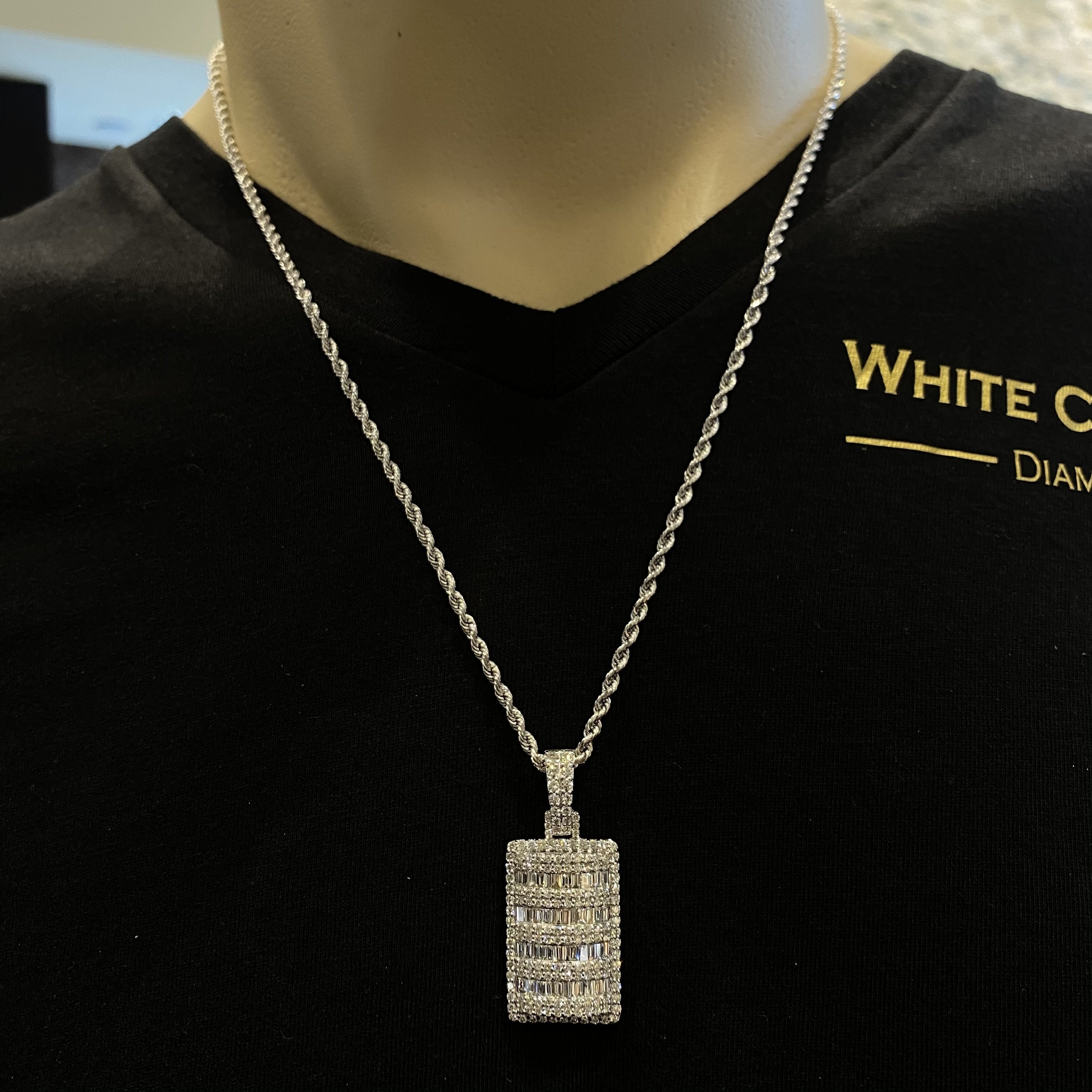 3.00 CT. Diamond Baguette Pavé Pendant - White Carat - USA & Canada