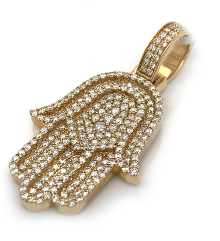DIAMOND HAMZA PENDANT IN WHITE GOLD