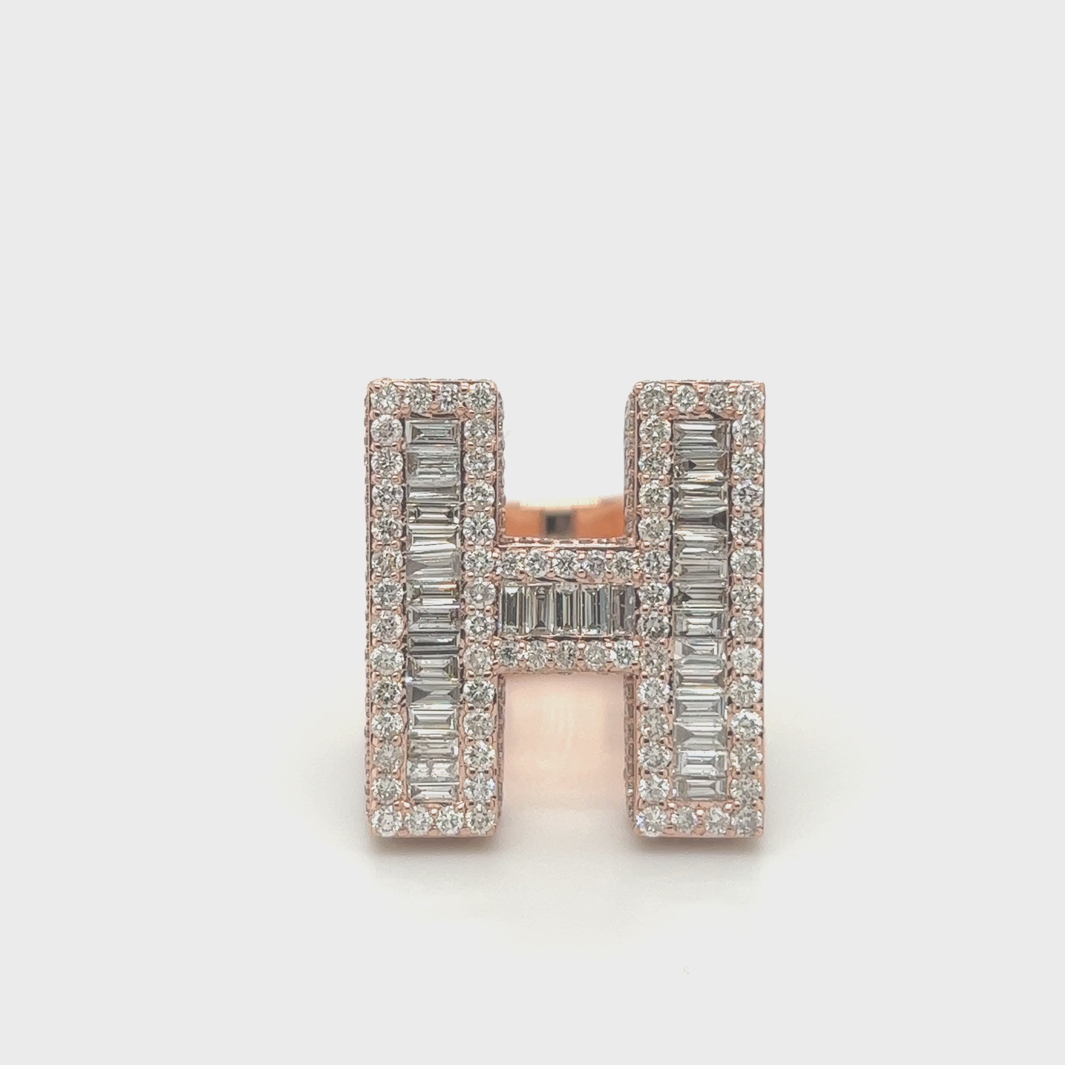 8.50 CT. Diamond Letter "H" Initial Custom Ring