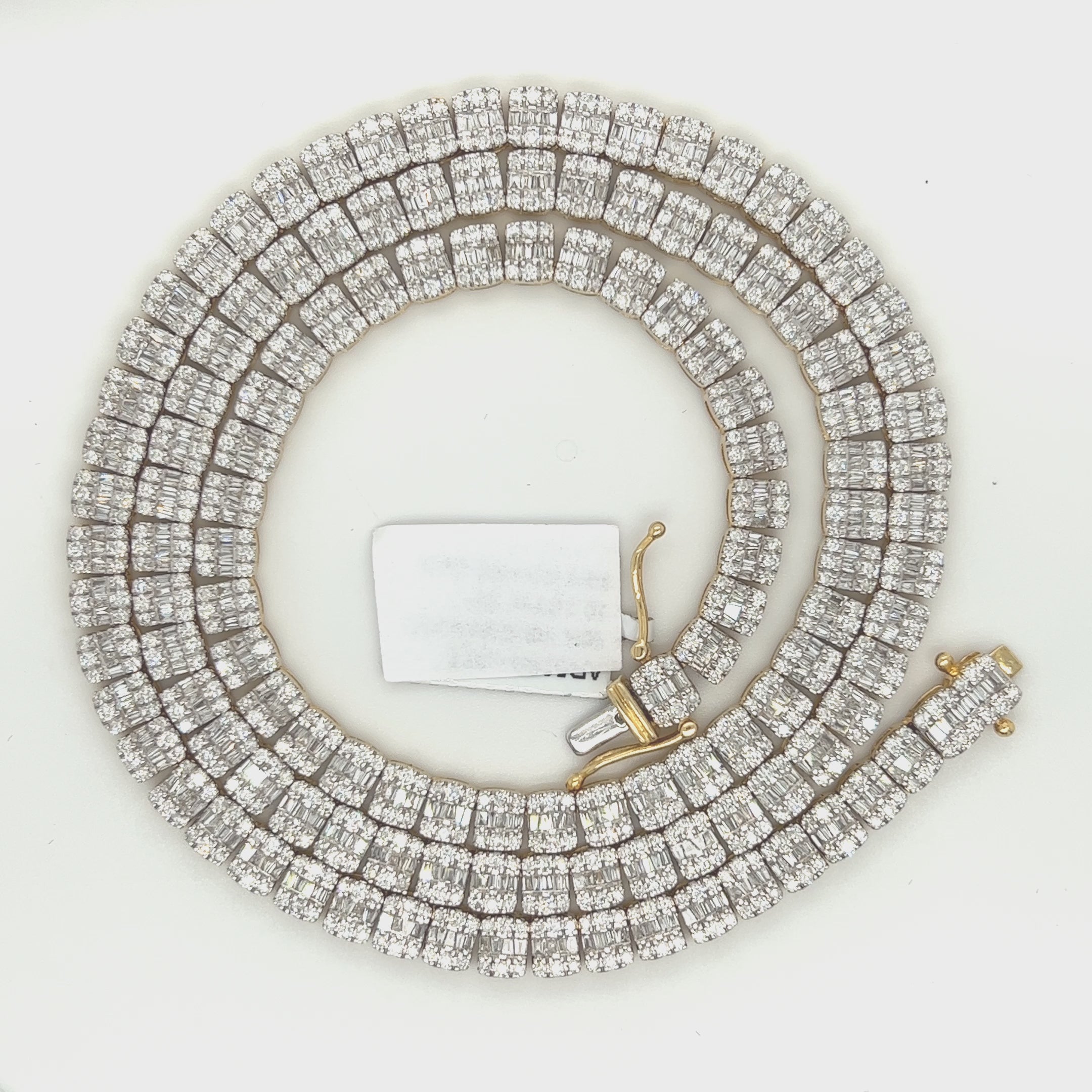 10.70 CT. Diamond Baguette Chain in Gold