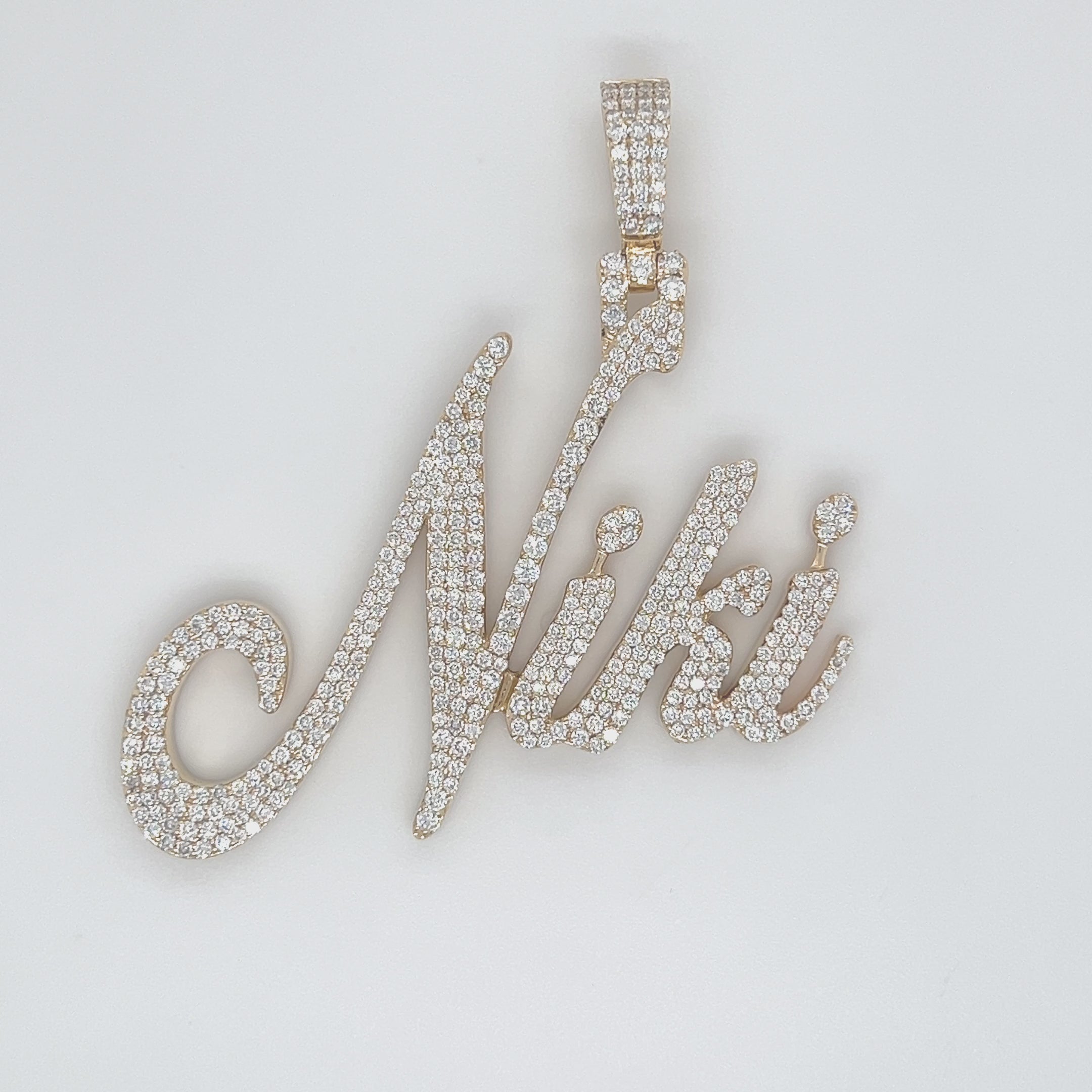 3.19 CT. Diamond Custom Name Pendant