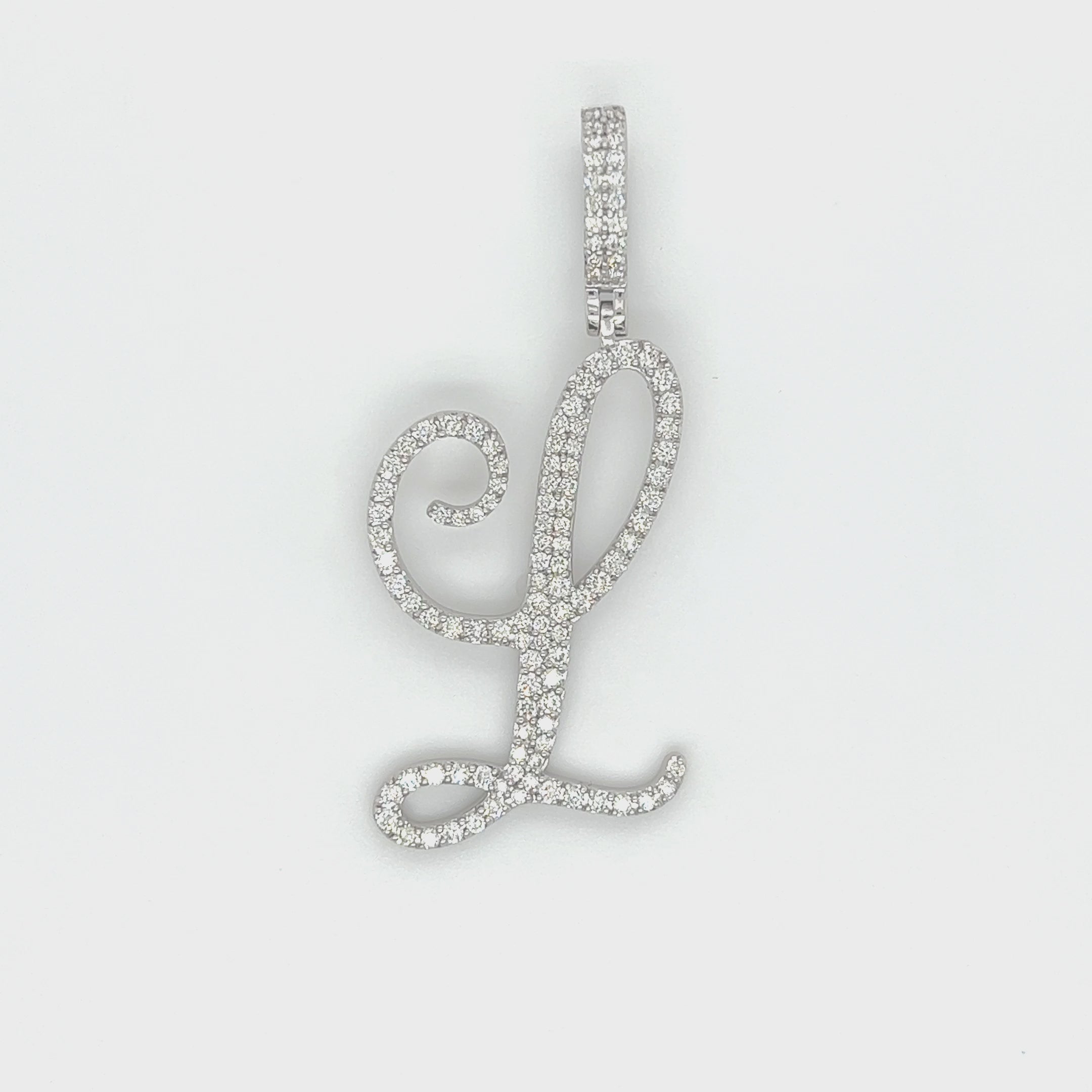 1.15 CT. Diamond Cursive Letter "L" Pendant