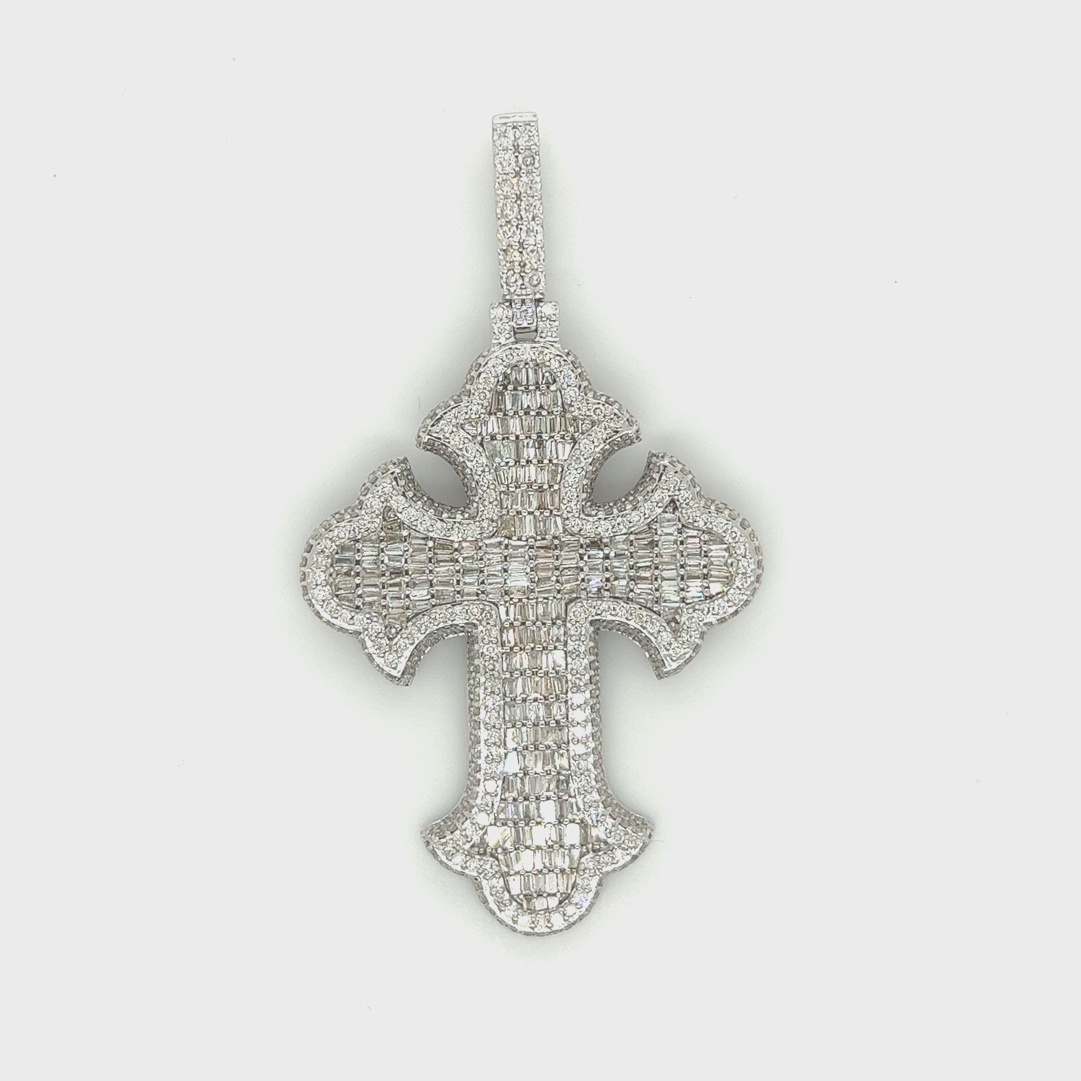 4.99 CT. Baguette Diamond Cross Pendant