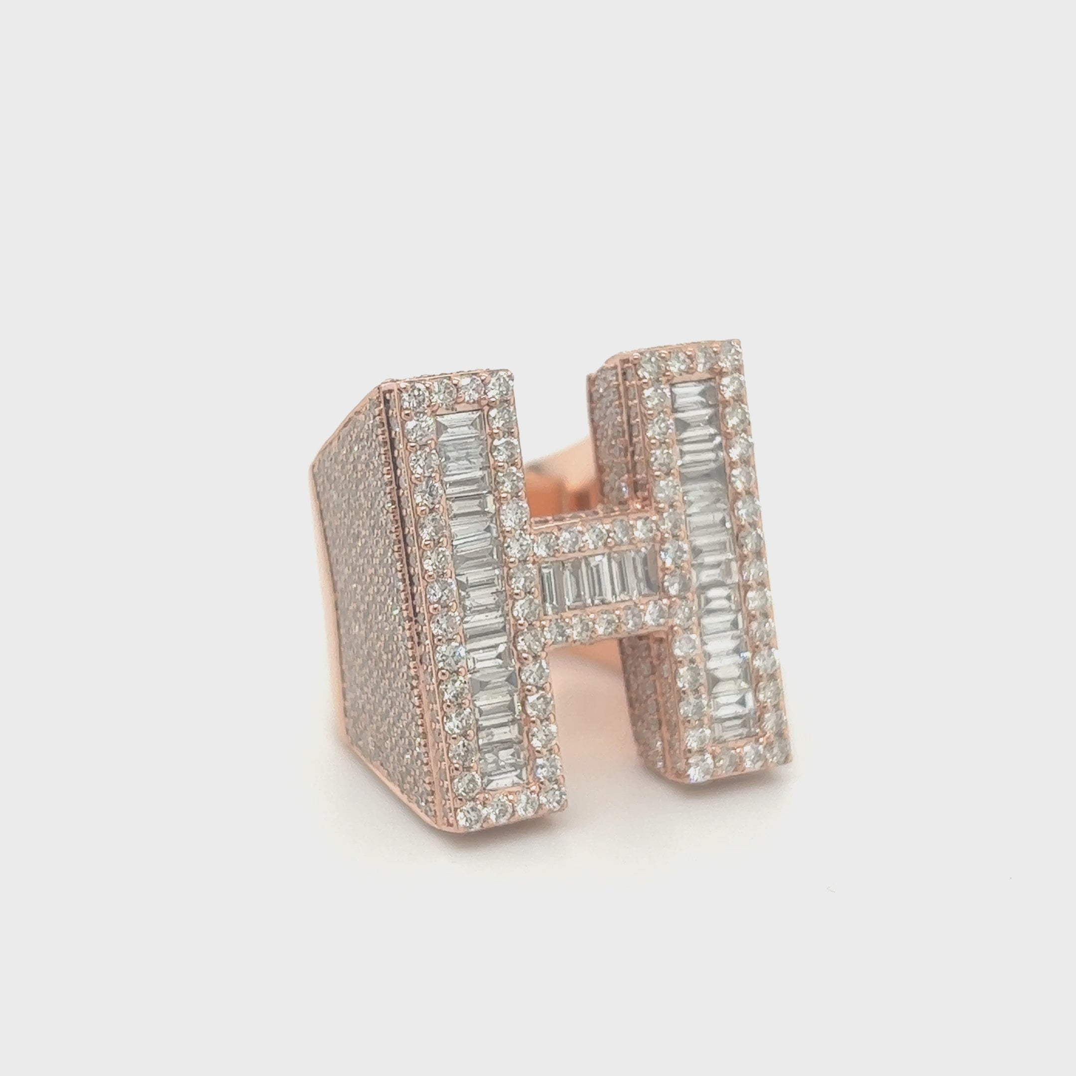 8.50 CT. Diamond Letter "H" Initial Custom Ring