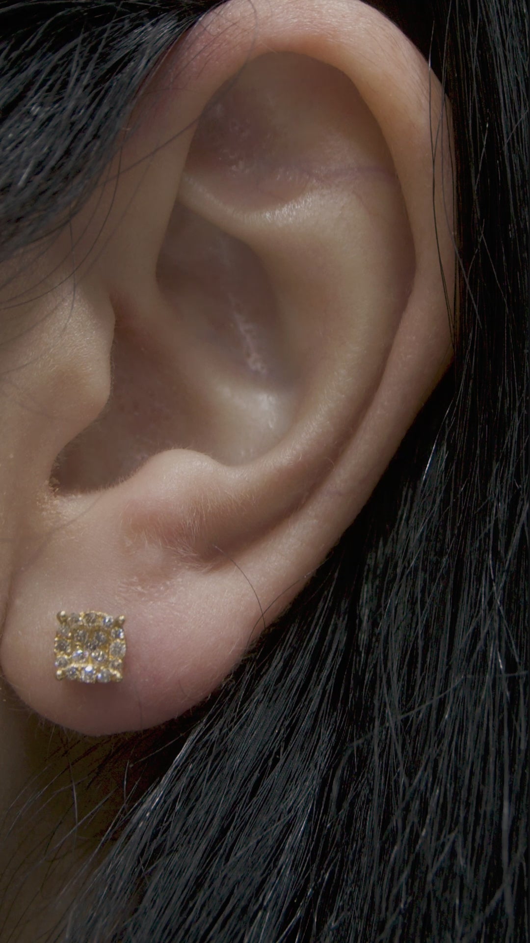 Diamond Gold Stud Earrings