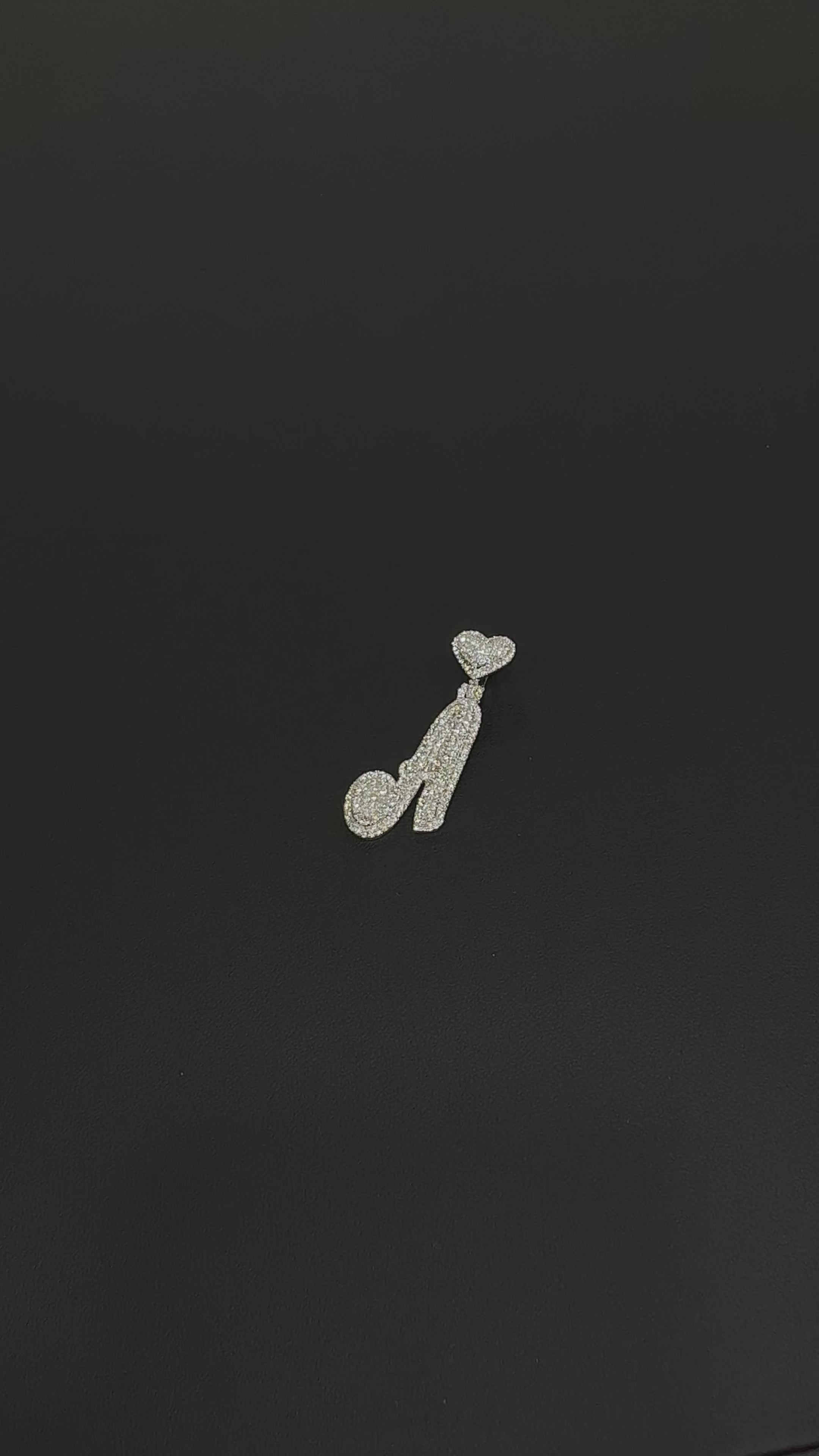 1.80 CT. Diamond Letter "A" w/ Heart Bail