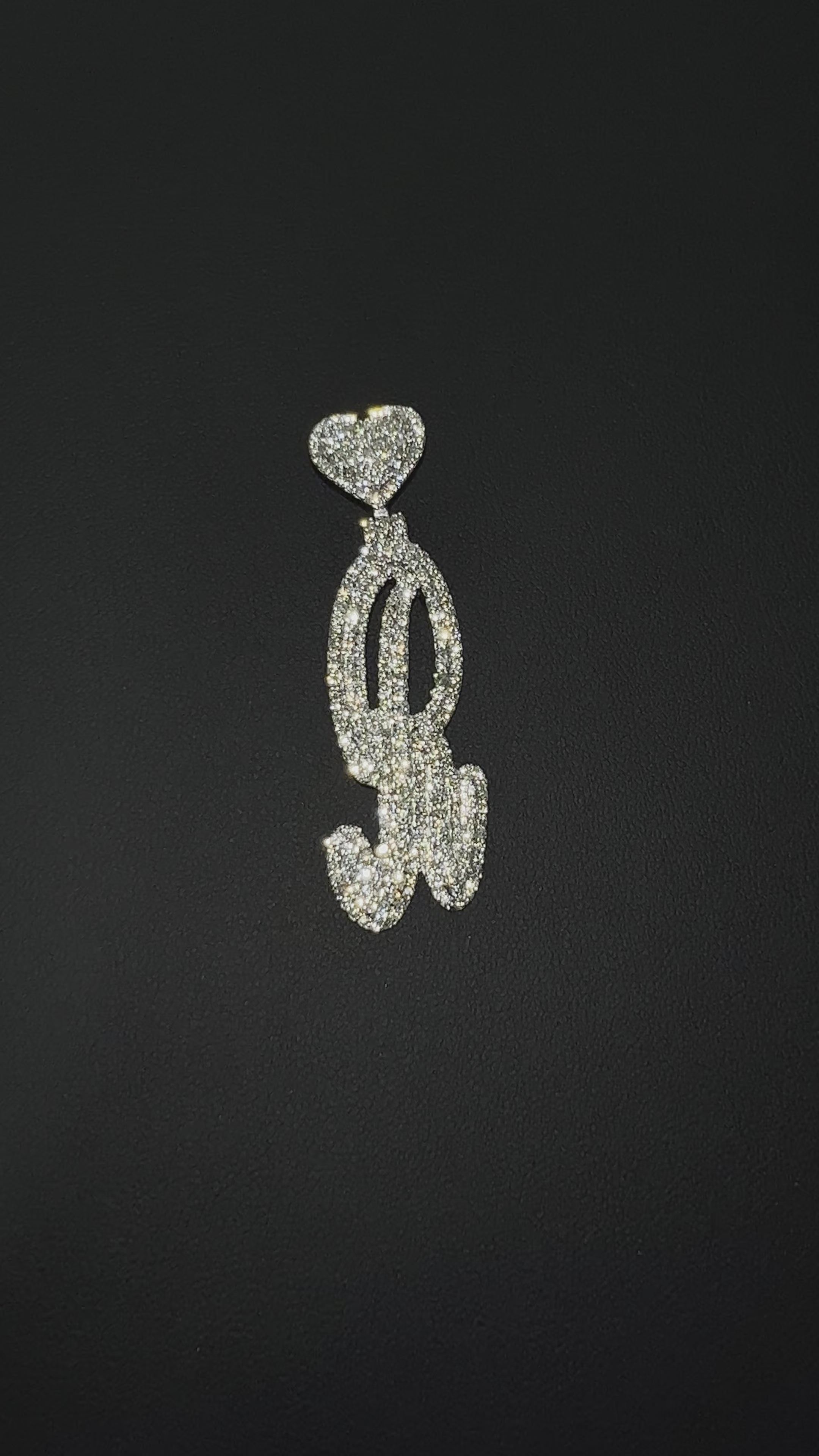 2.79 CT. Diamond Letter "R" Pendant w/ Heart Bail