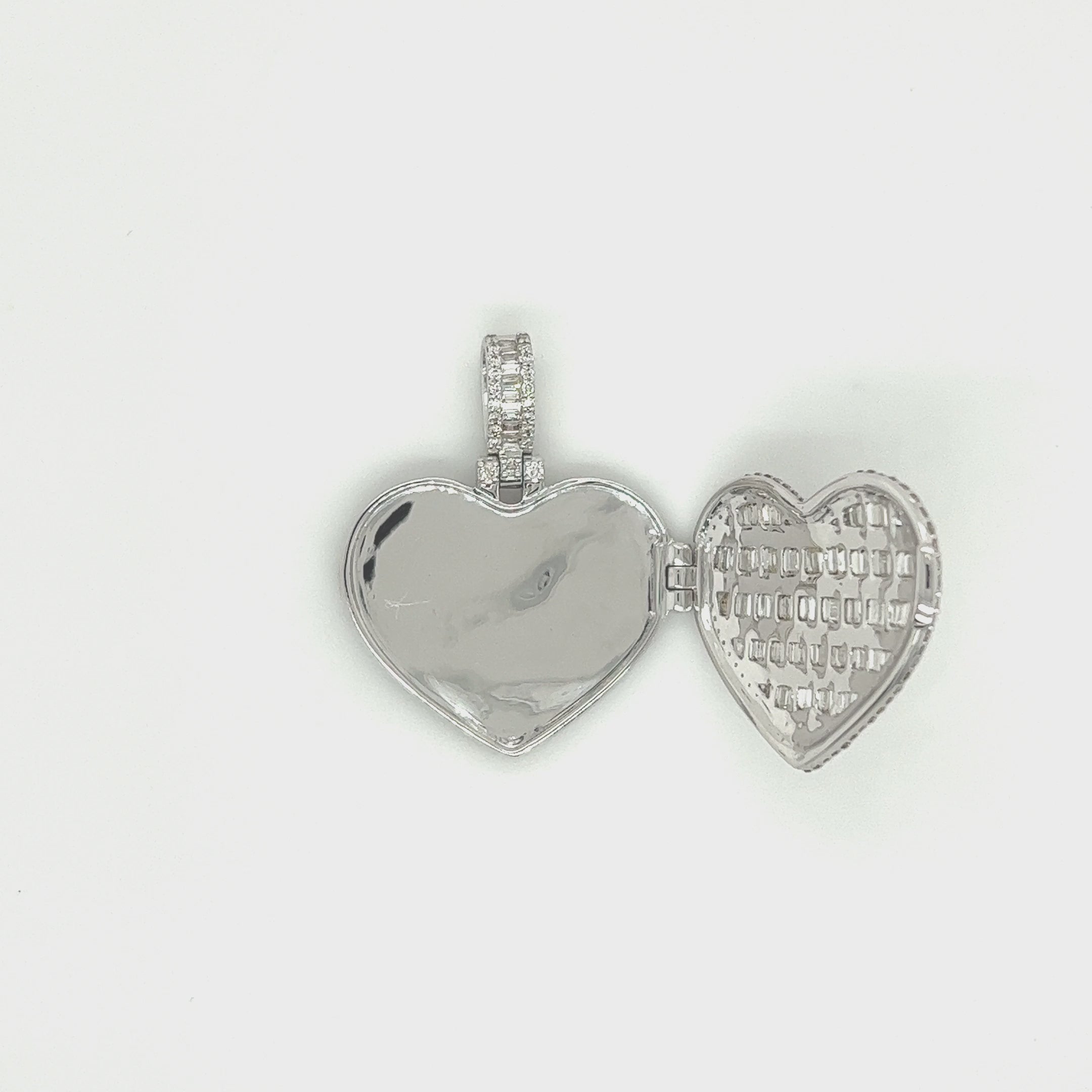 2.07 CT. Diamond Photo Locket Heart Pendant