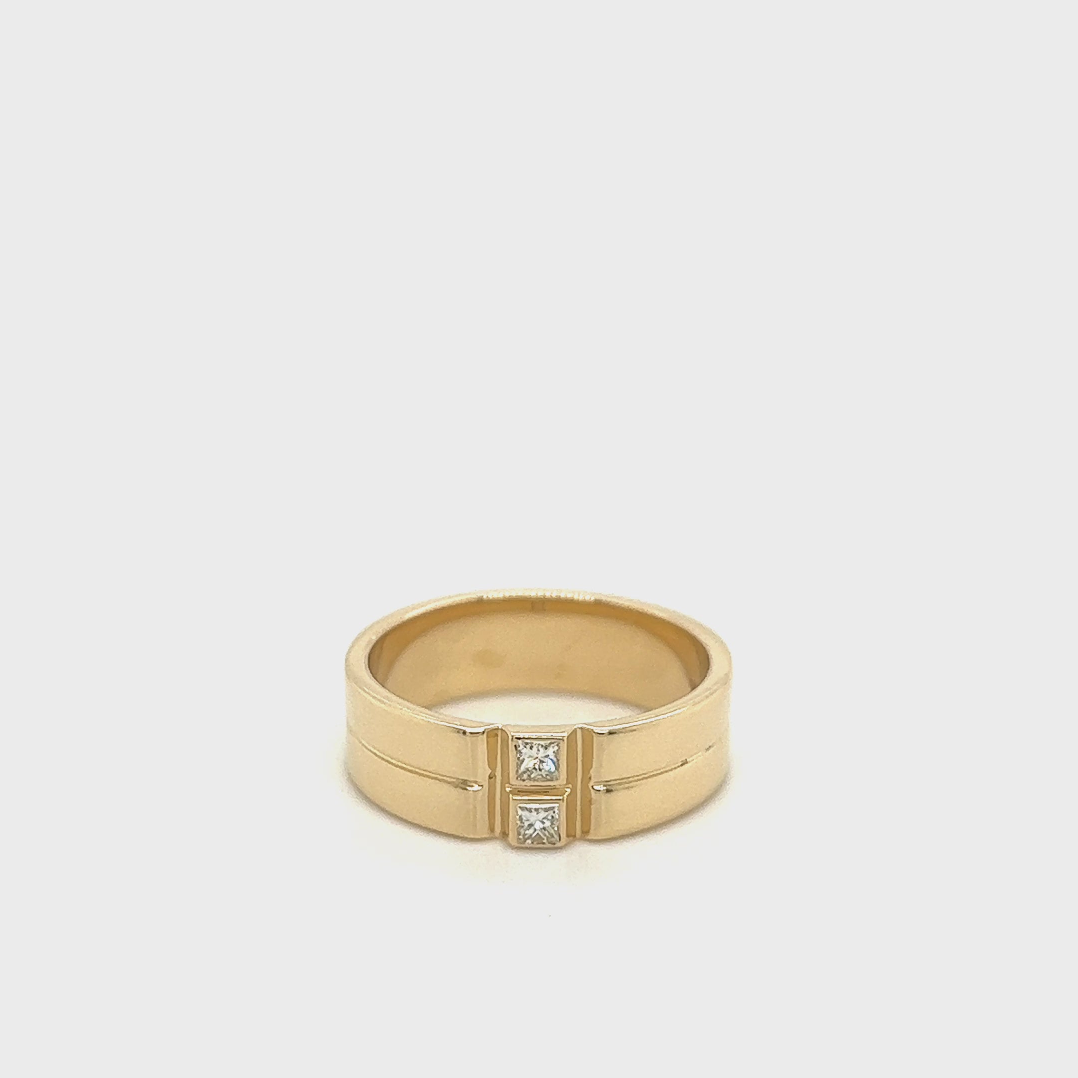 Gold Ring w/ Two Diamonds