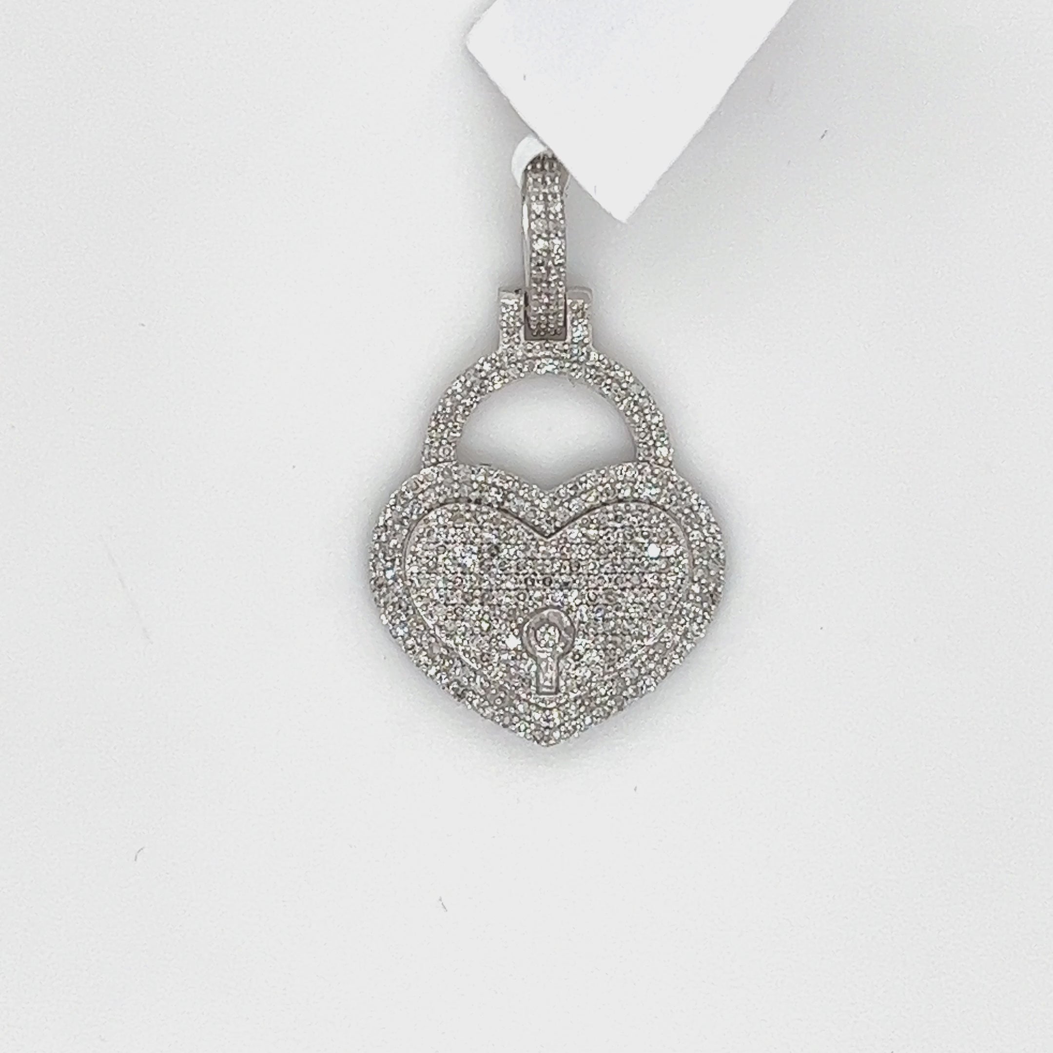 0.60 CT. Diamond Heart Lock Pendant