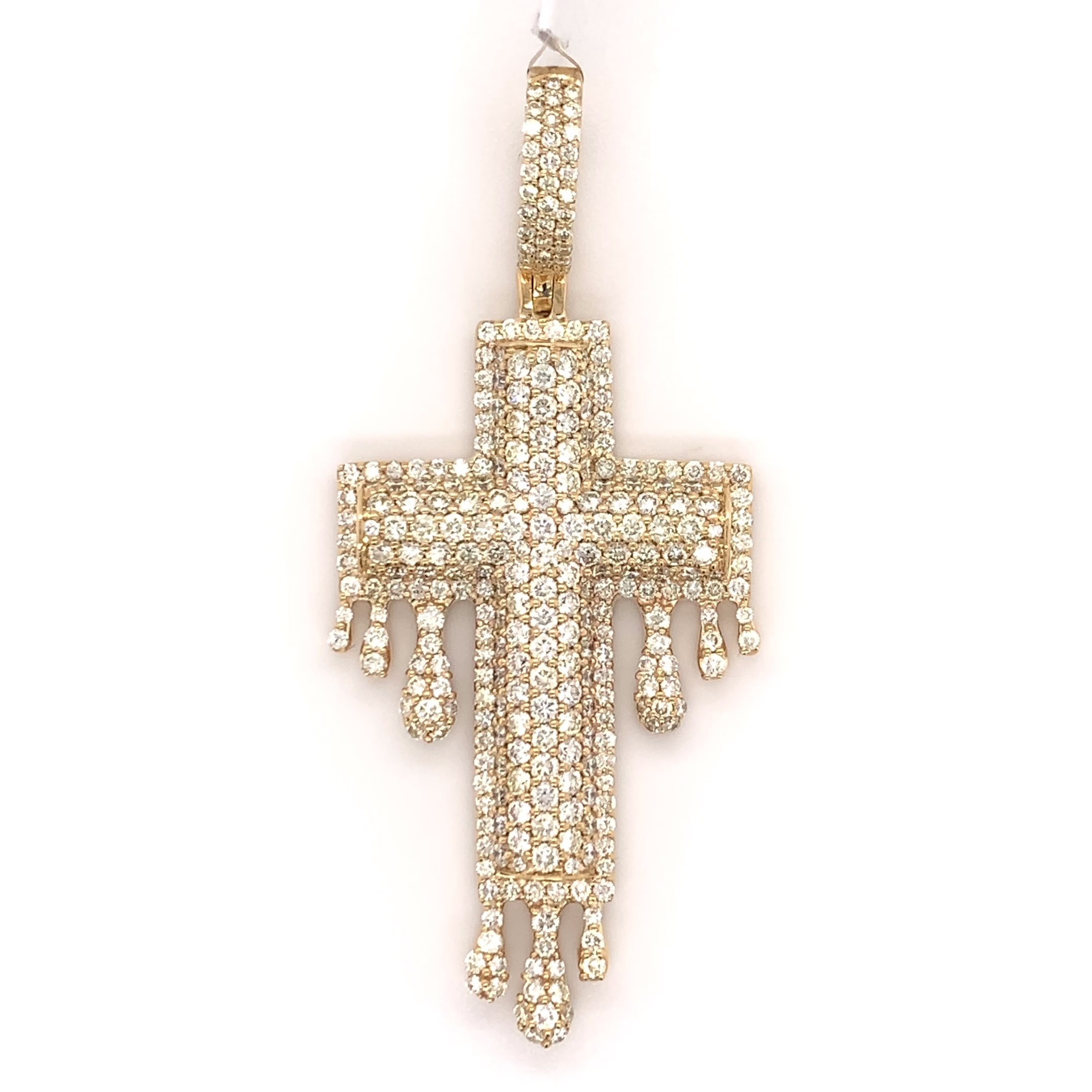 4.25 CT. Diamond Drip Cross Pendant