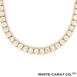 10PT- 15.20 CT. VVS Tennis Necklace in 14K Yellow Gold (4 Prong) - White Carat - USA & Canada