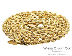 10K Gold Rope Chain (Regular)- 4mm - White Carat - USA & Canada