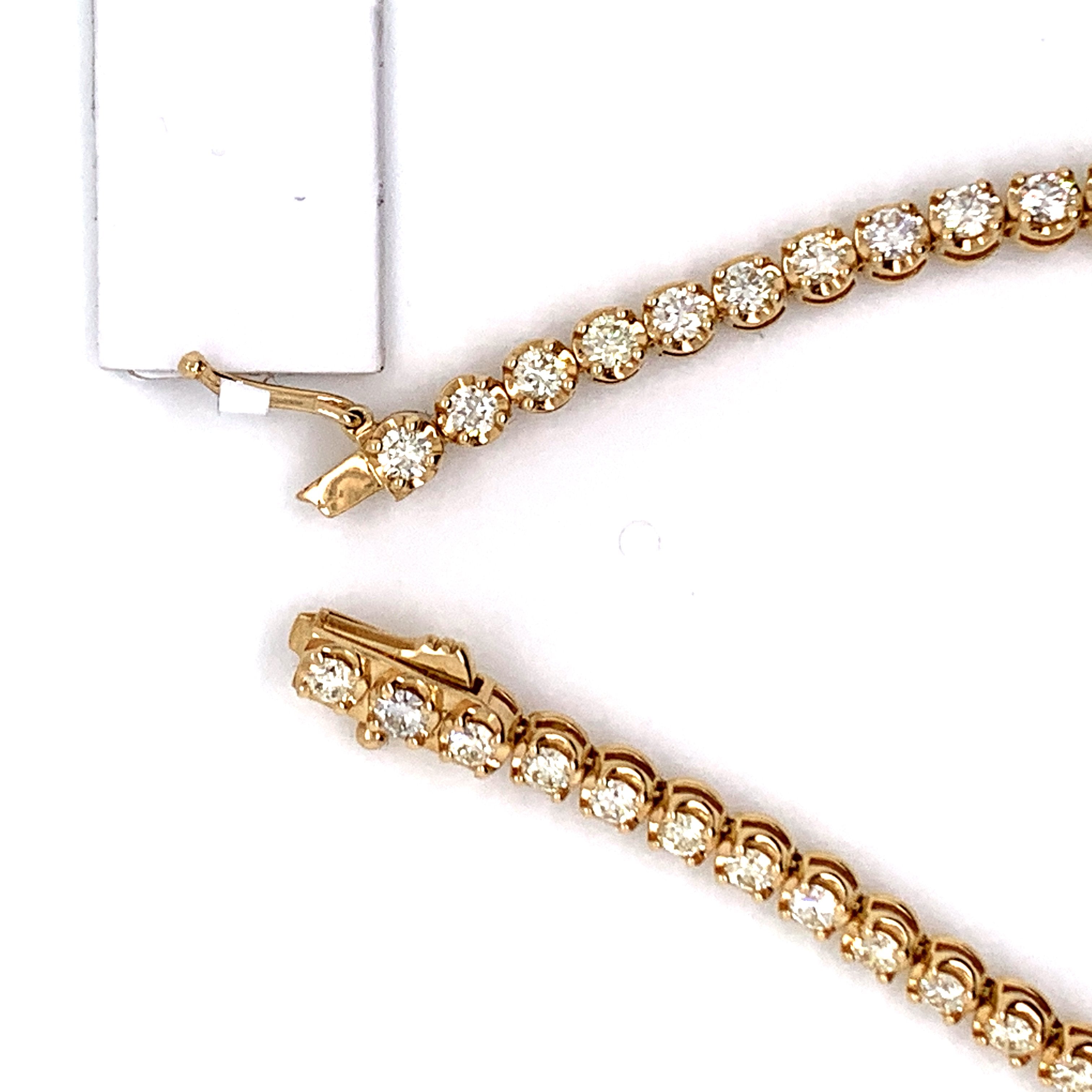 3.15CT Diamond Tennis Bracelet in 14K Gold - White Carat Diamonds 