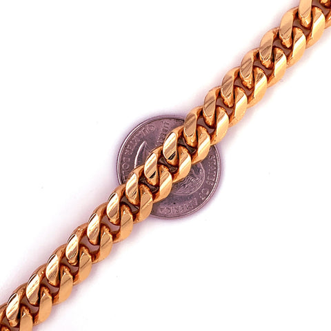 8mm - Elite Miami Cuban in 14K Rose Gold - White Carat - USA & Canada