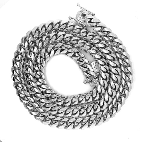 10mm - Elite Miami Cuban Chain in 14K White Gold - White Carat - USA & Canada