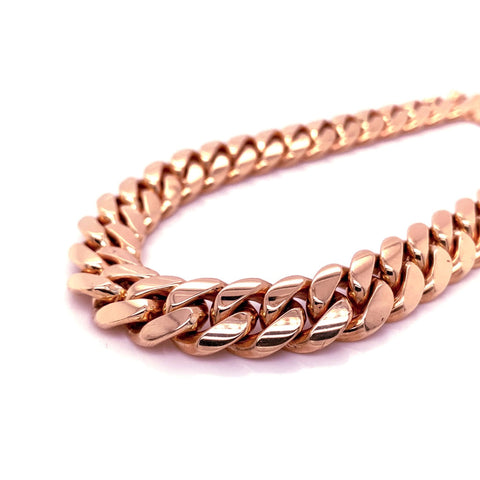 12mm - Elite Miami Cuban Chain in 10K Rose Gold - White Carat - USA & Canada