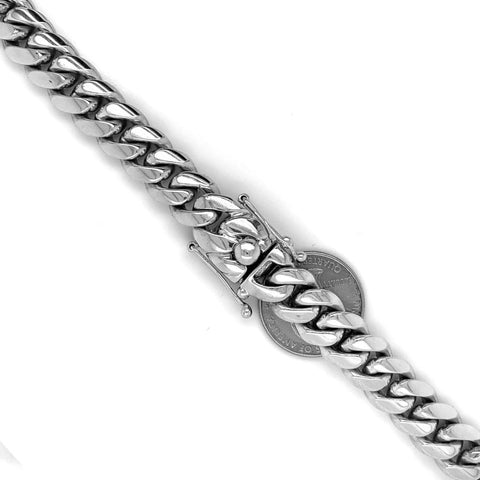 12mm - Elite Miami Cuban Chain in 10K White Gold - White Carat - USA & Canada