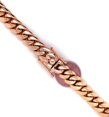 11mm- Elite Miami Cuban in 14K Rose Gold - White Carat - USA & Canada