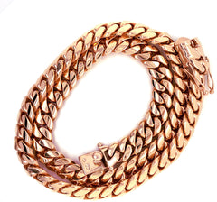 12mm - Elite Miami Cuban Chain in 10K Rose Gold - White Carat - USA & Canada