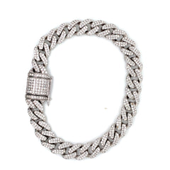 5.5CT Diamond Cuban Bracelet in 10K White Gold - White Carat Diamonds 