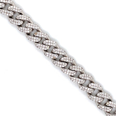 5.5CT Diamond Cuban Bracelet in 10K White Gold - White Carat Diamonds 